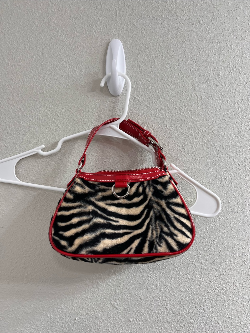 Red Trim Zebra Print Women’s Arm Bag